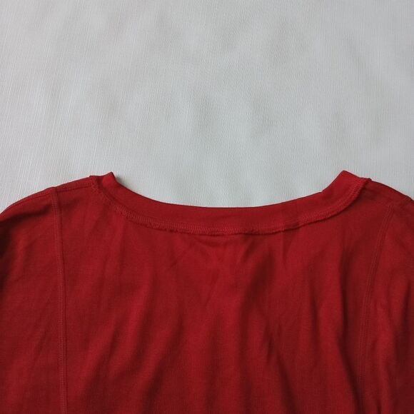 Amazon Brand Phortric Red Casual VNeck Pleated Bishop Long Sleeve Shirt Medium - Picture 12 of 12